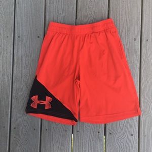 Boys Under Armour red athletic shorts